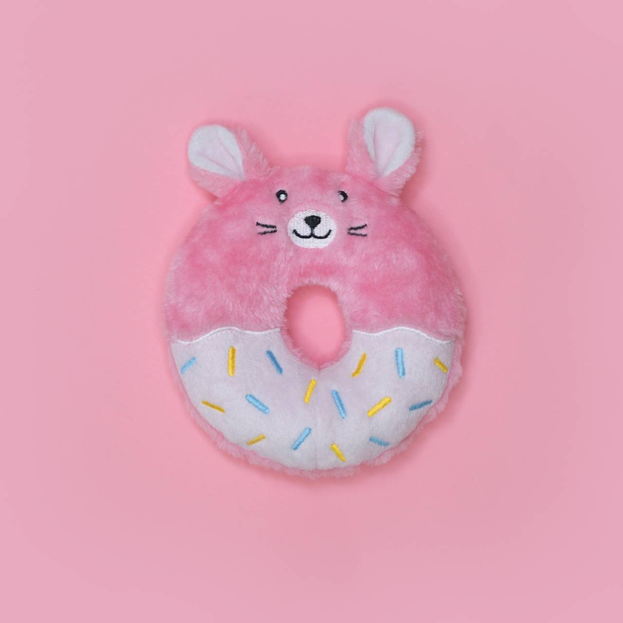 Zippy Paws Donutz Buddies Plush Squeaker Dog Toy - Bunny plush dog toy zippy paws
