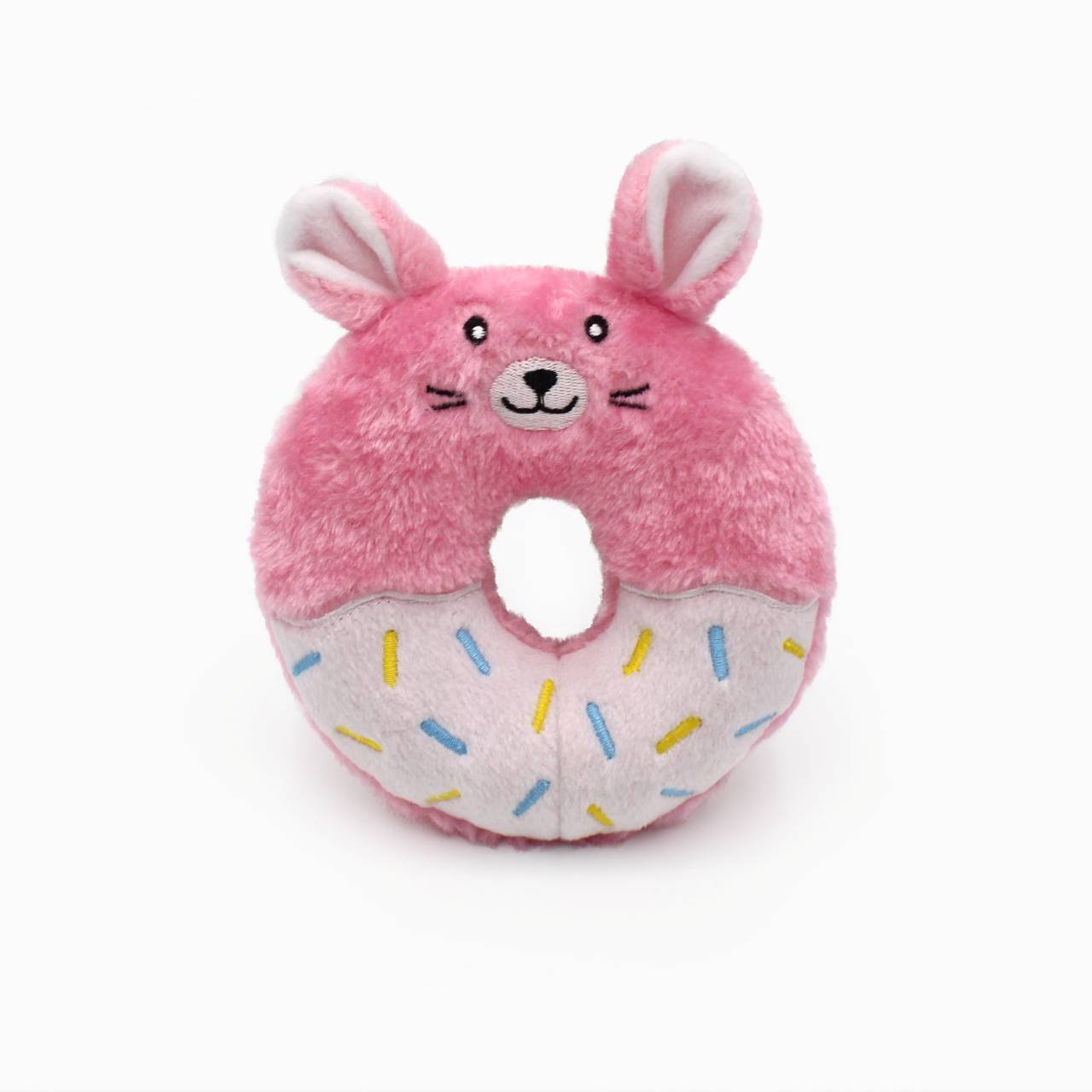 Zippy Paws Donutz Buddies Plush Squeaker Dog Toy - Bunny plush dog toy zippy paws