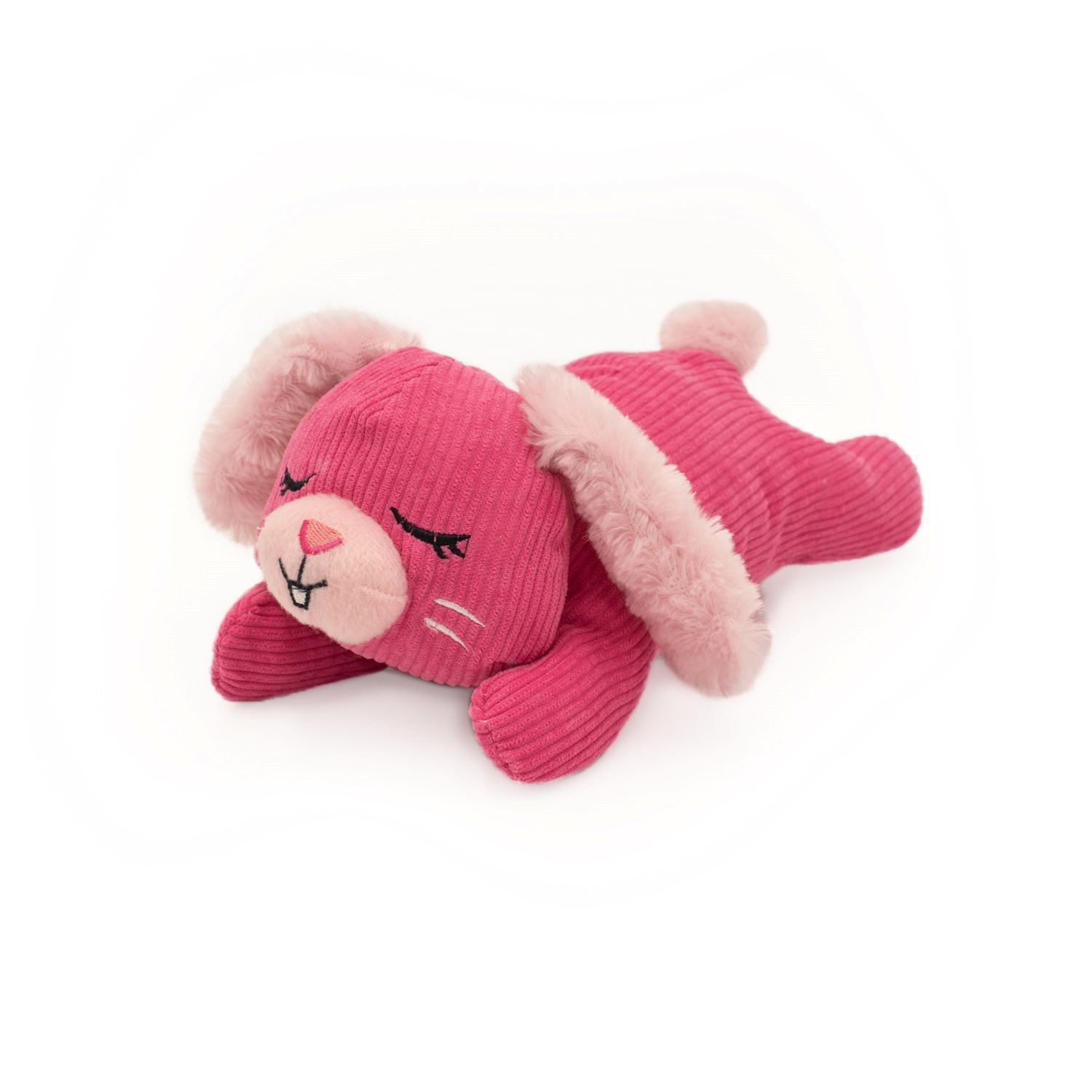 Zippy Paws Snooziez with Silent Shhhqueaker Plush Dog Toy - Bunny plush dog toy zippy paws