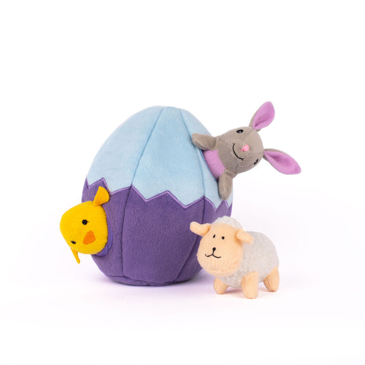 Zippy Paws Interactive Burrow Plush Dog Toy - Easter Egg and Friends interactive dog toy zippy paws Easter egg & friends