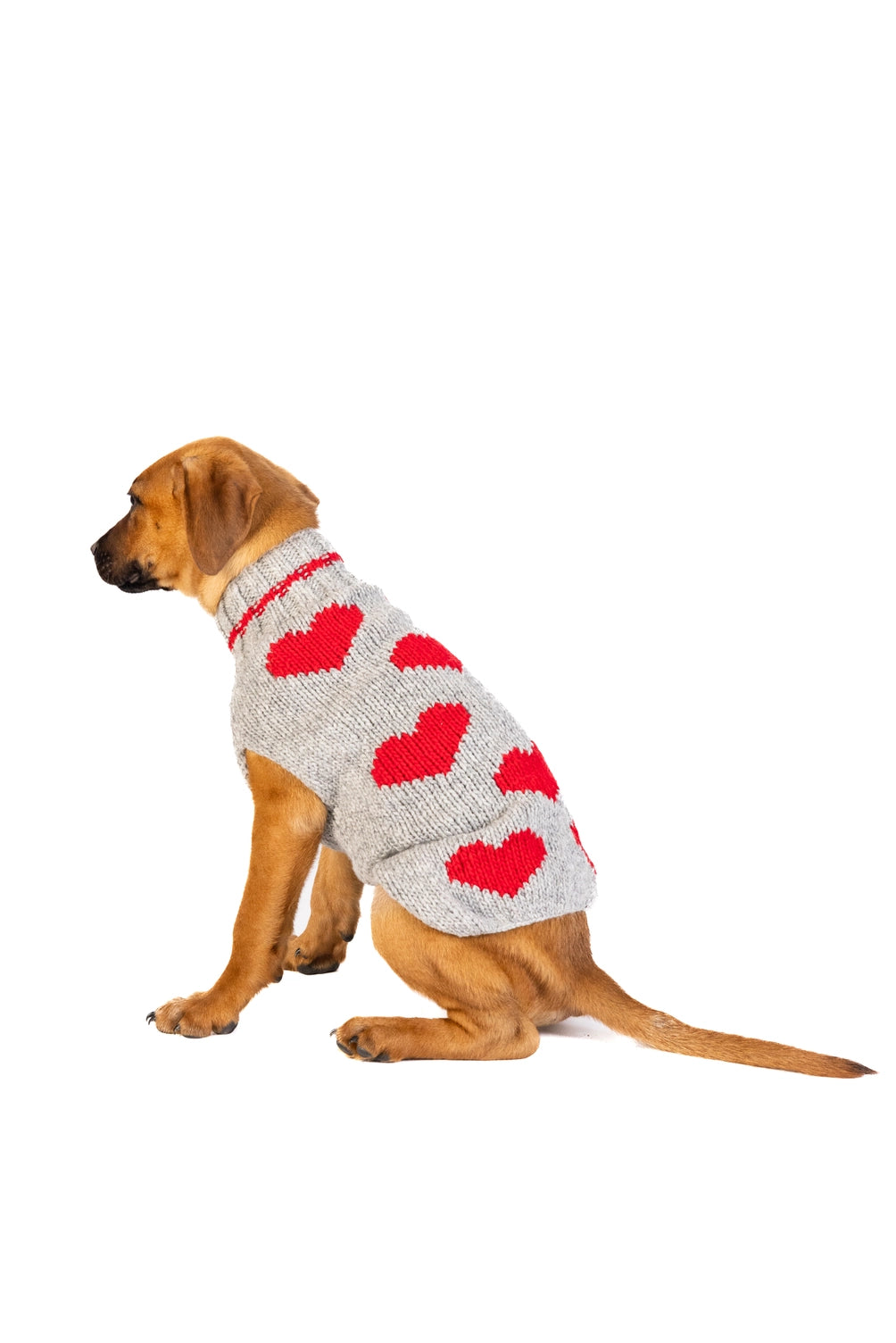 Chilly Dog Red Hearts Dog Sweater (Large) Woolen dog jumper chilly dog