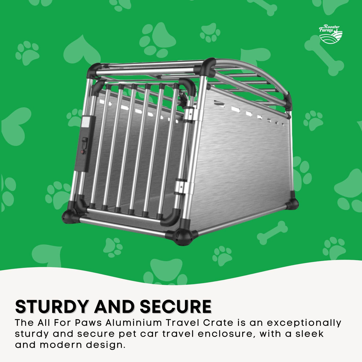 Aluminium Dog Travel Crate 63x68x88cm - Large Pet Car Transport Cage Kennel Box Pet Care > Cat Supplies > Cat Carriers & Crates Woofy and Whiskers