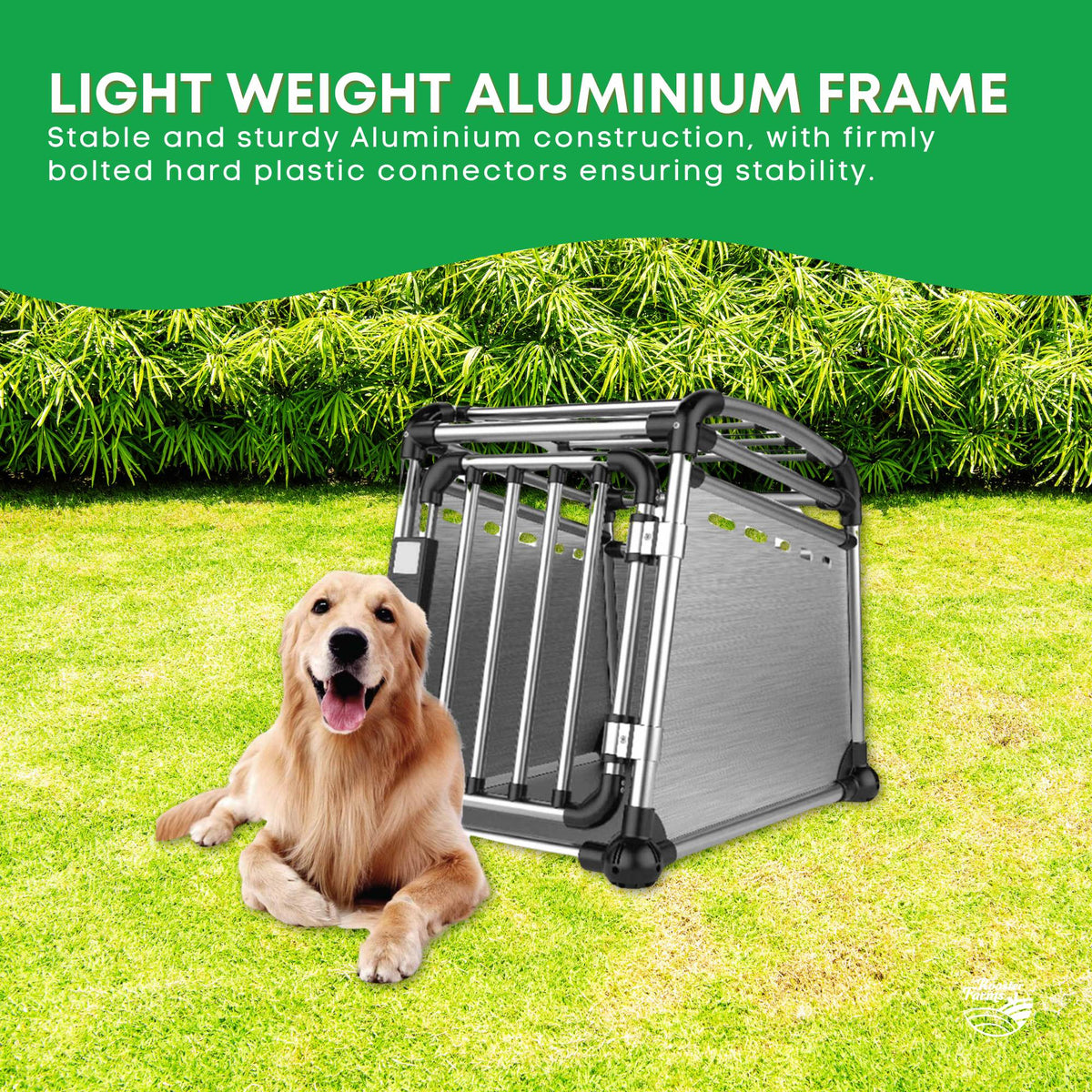 Aluminium Dog Travel Crate 63x68x88cm - Large Pet Car Transport Cage Kennel Box Pet Care > Cat Supplies > Cat Carriers & Crates Woofy and Whiskers