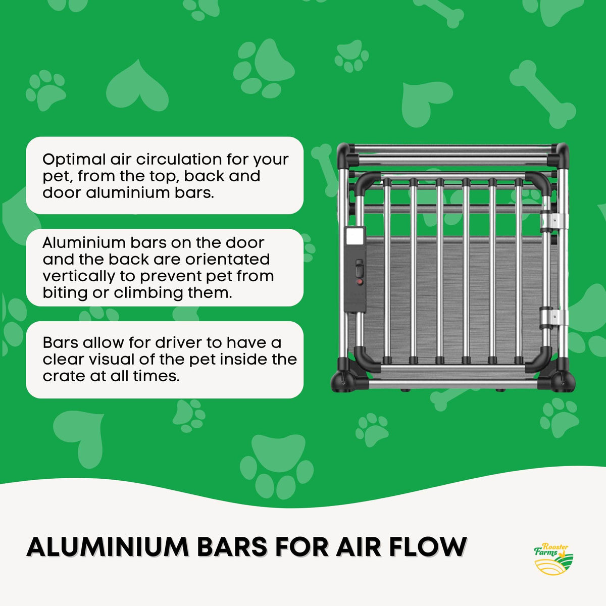 Aluminium Dog Travel Crate 63x68x88cm - Large Pet Car Transport Cage Kennel Box Pet Care > Cat Supplies > Cat Carriers & Crates Woofy and Whiskers