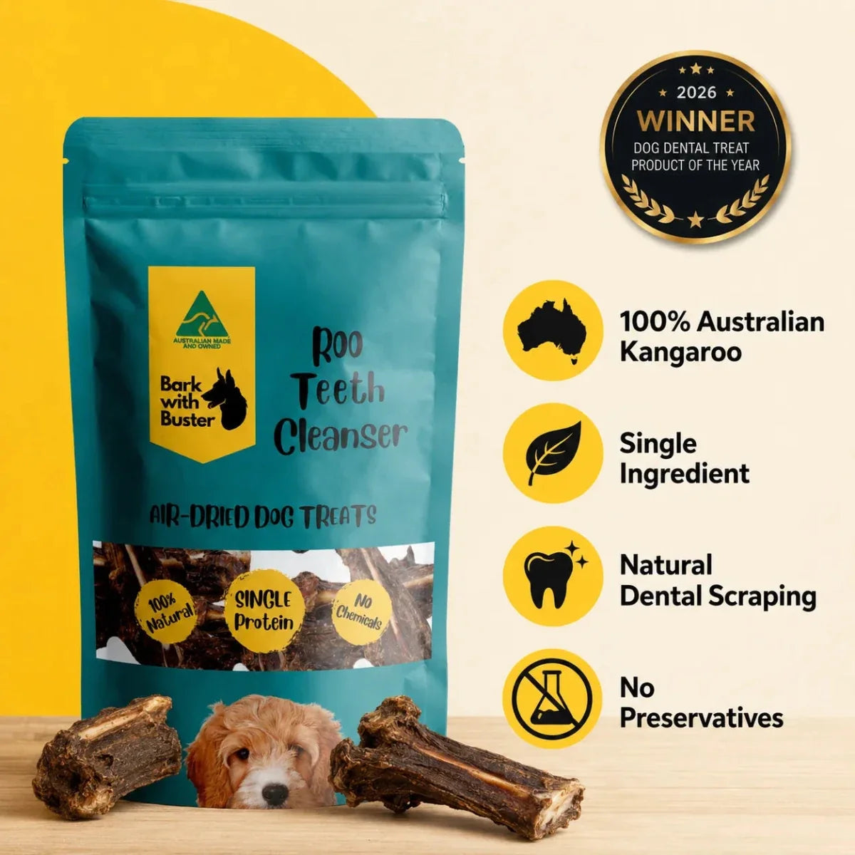 Bark with Buster Roo Teeth Cleaners Woofy and Whiskers
