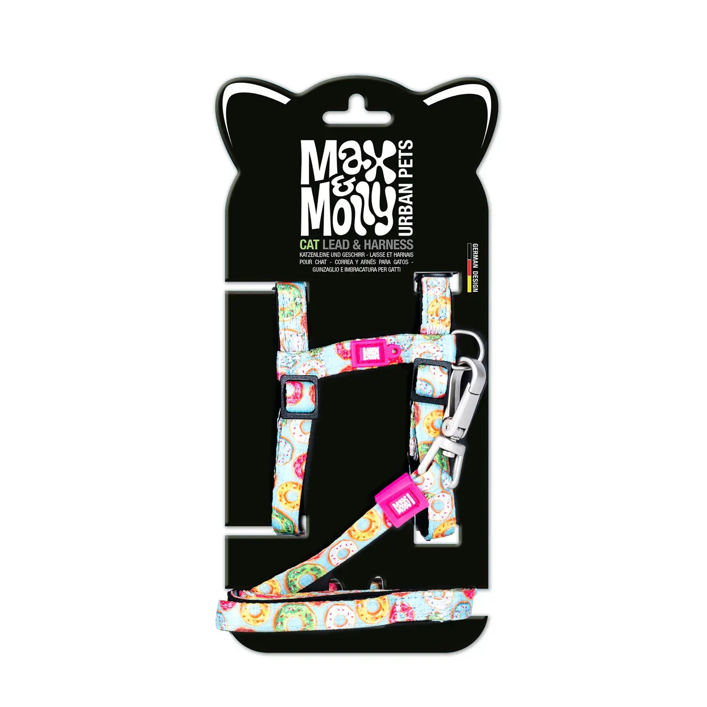 Max and Molly Cat Harness leash Set - Little Monster1 Size cat harness Max & Molly Urban Pets Donuts