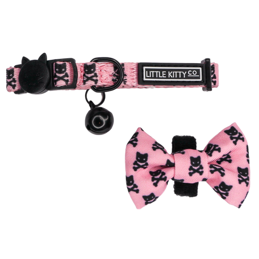CAT COLLAR & BOW TIE: Prettiest of them All Little Kitty Co. XS