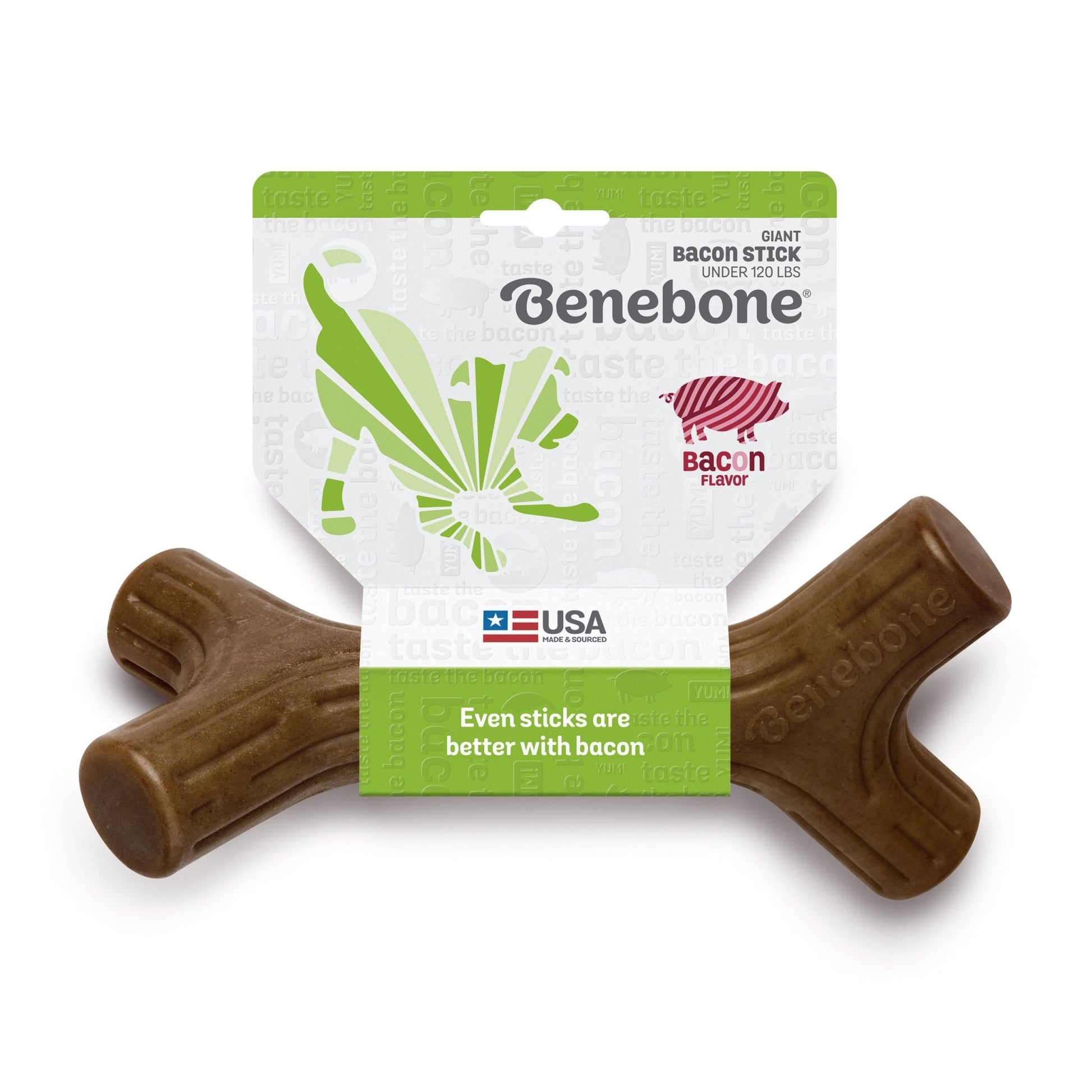 Benebone – Bacon Stick tough dog toys Benebone Giant