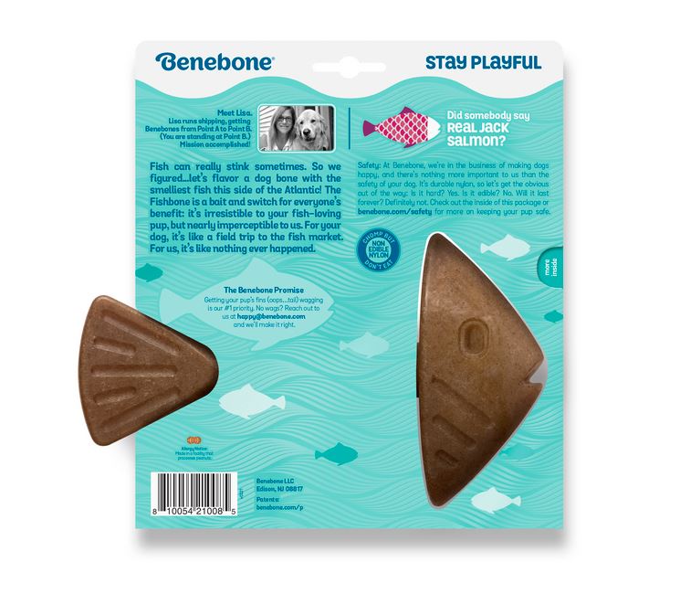 Benebone – Jack Salmon Fishbone tough dog toys Benebone