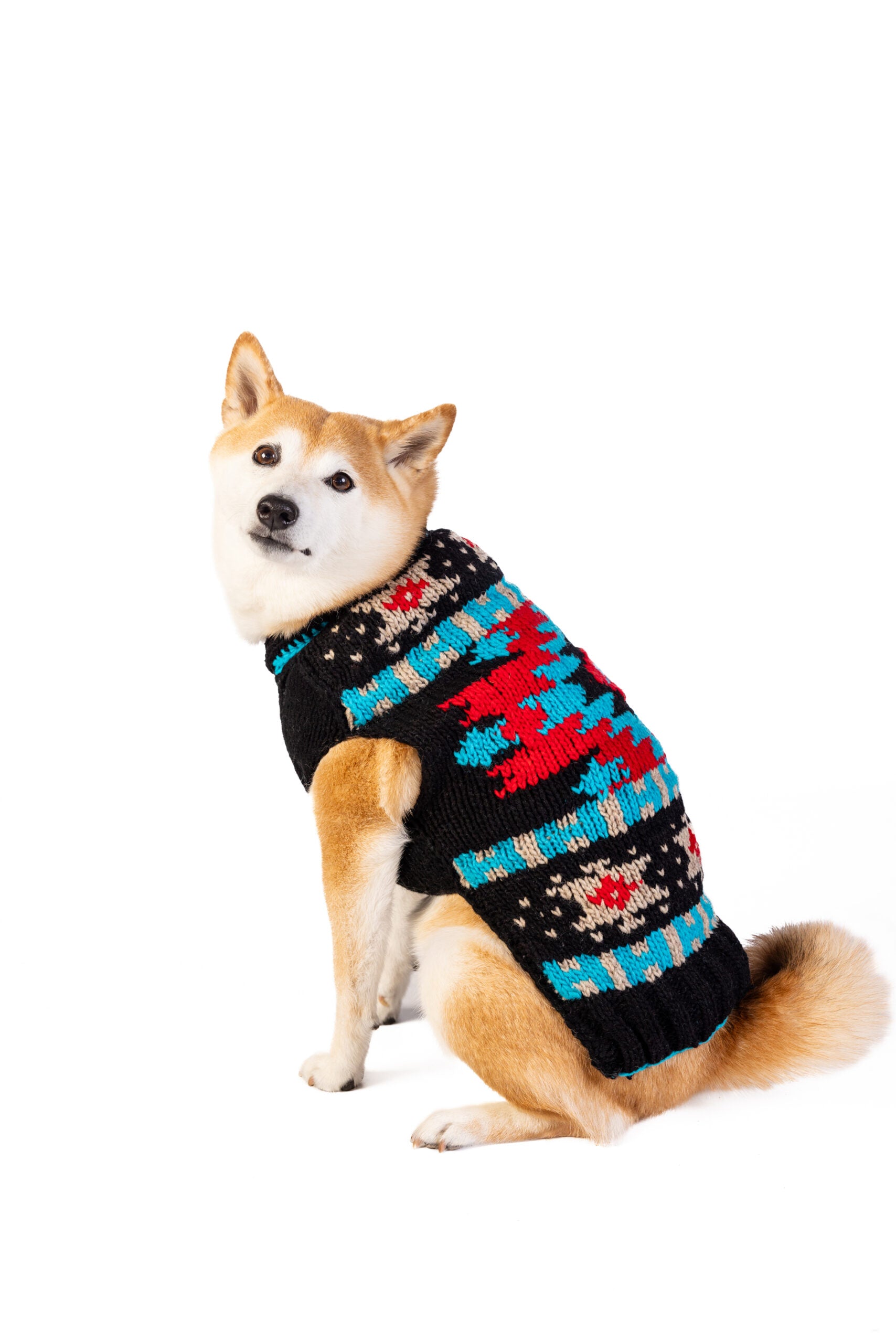 Chilly Dog Black Southwest Dog Sweater, XX-Largel 100% dog sweater chilly dog