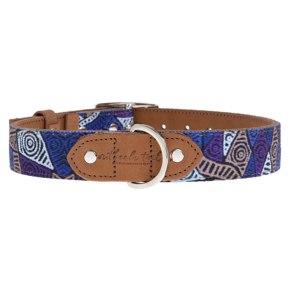 Outback tails Leather Dog Collar - Sand Dunes Dog Collar Outback Tails Large Salt Lakes