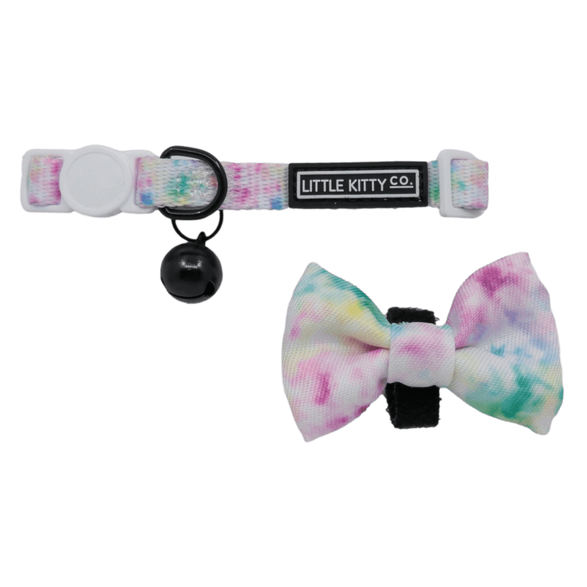 Cat Collar & Bow Tie: Cotton Candy cat collar & Bow Tie Little Kitty Co