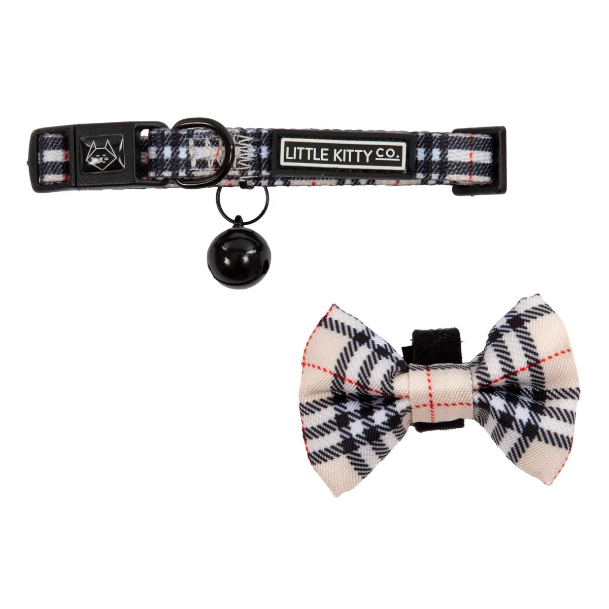 Cat Collar & Bow Tie: Sushi Makes Miso Happy cat collar & Bow Tie Little Kitty Co Nova Plaid