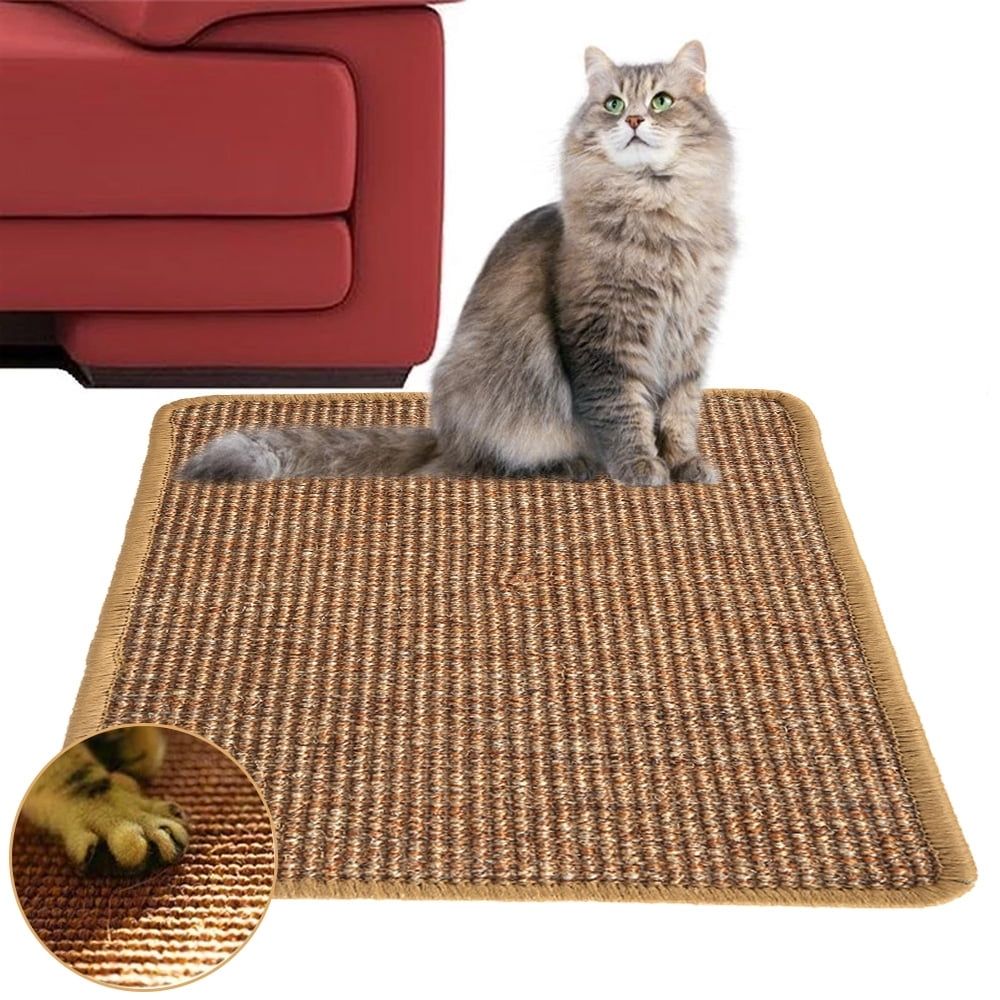 Cat Scratcher Mat, 15.6 X 11.7 Inch Natural Sisal Cat Scratch Mat Auto Accessories > Auto Accessories Others > Automotive Decor Woofy and Whiskers