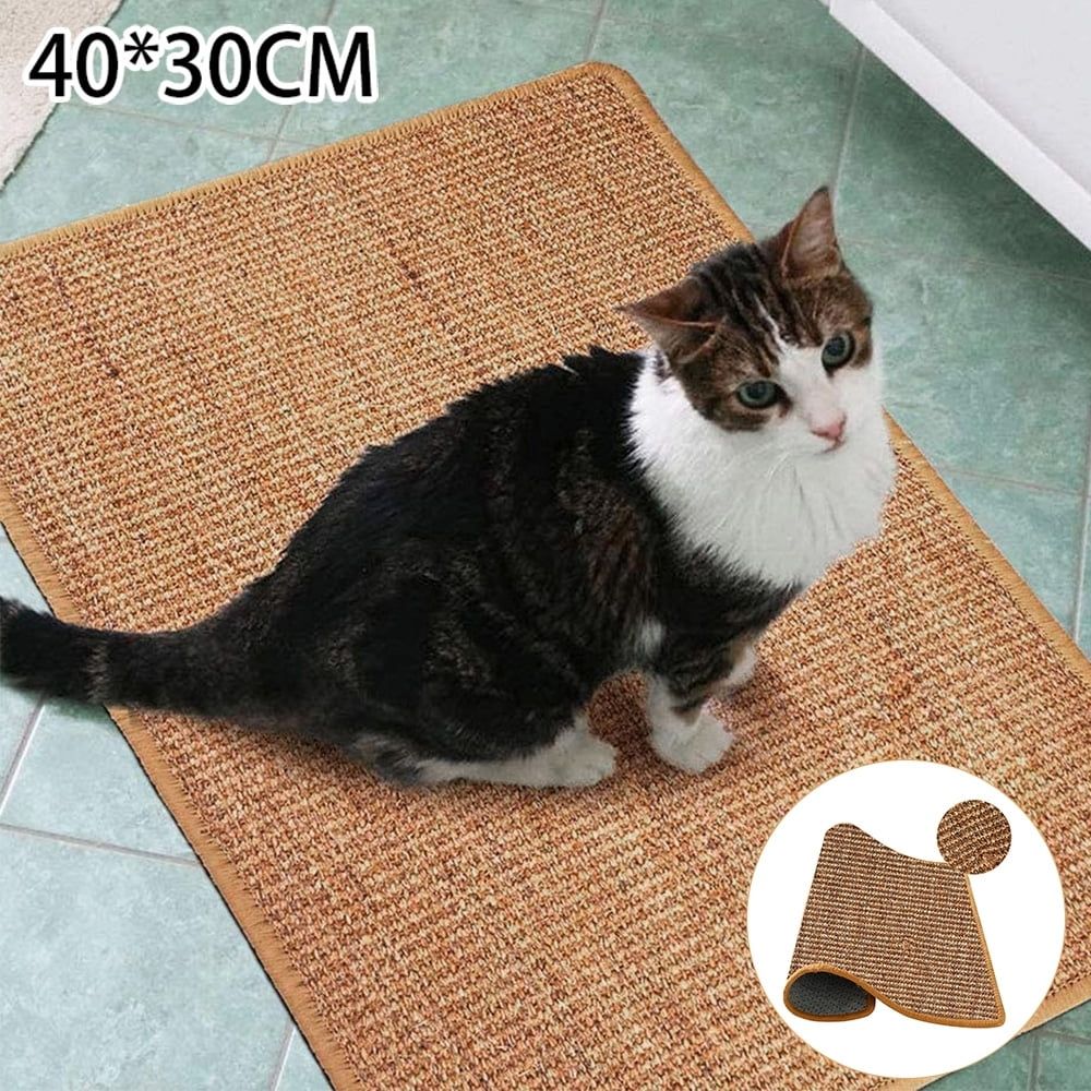 Cat Scratcher Mat, 15.6 X 11.7 Inch Natural Sisal Cat Scratch Mat Auto Accessories > Auto Accessories Others > Automotive Decor Woofy and Whiskers