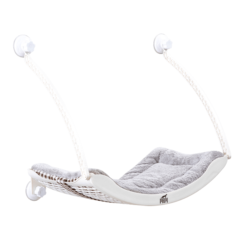 Cat Window Hammock - Removable and Washable Soft Plush Mat cat window hammock Woofy and Whiskers White