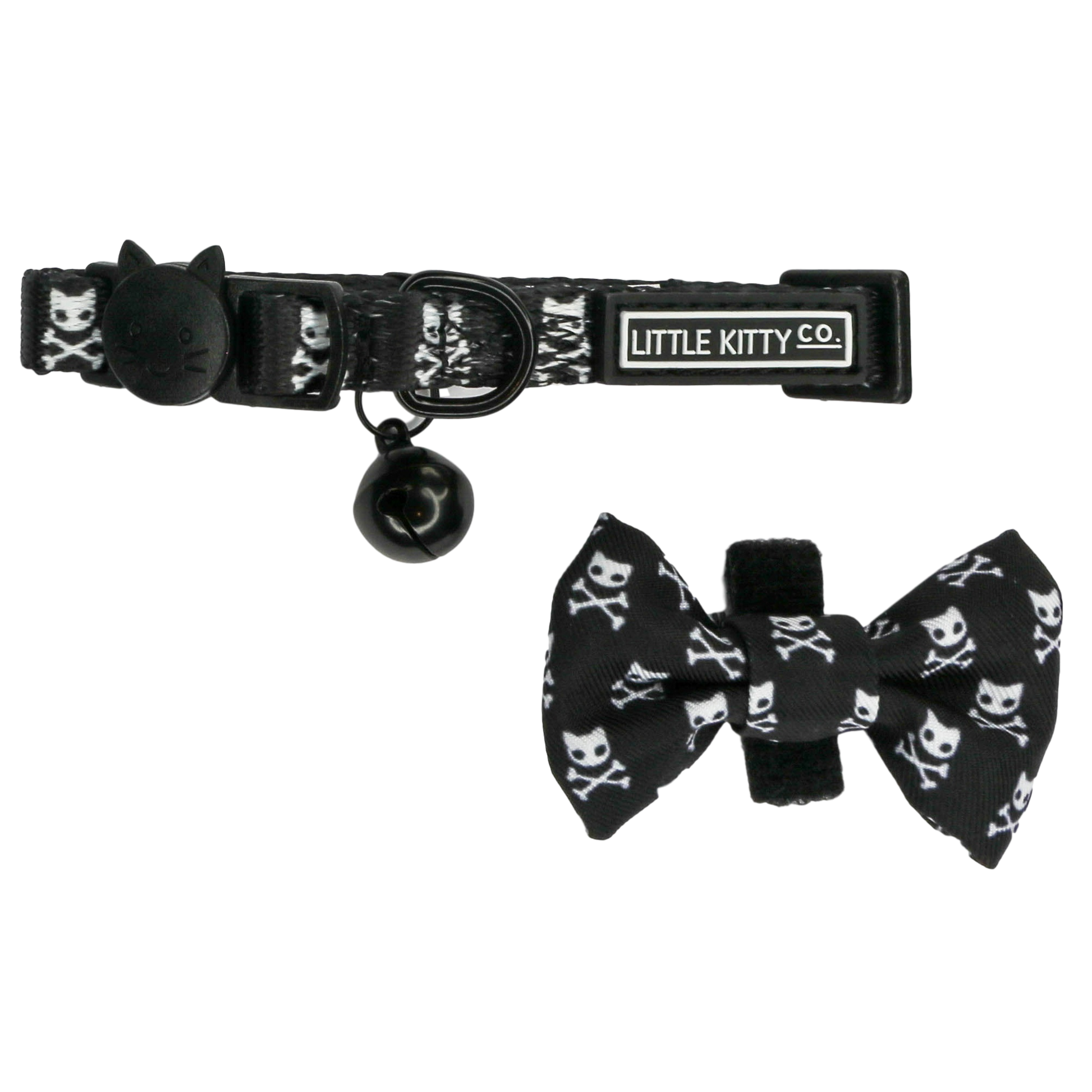 CAT COLLAR & BOW TIE: Baddest of them All Little Kitty Co. XS