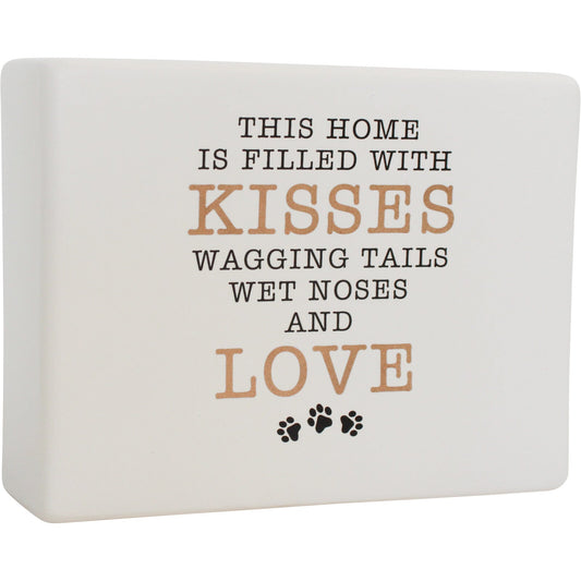 'Kisses and Love' Ceramic Sign decorative plague Lavida