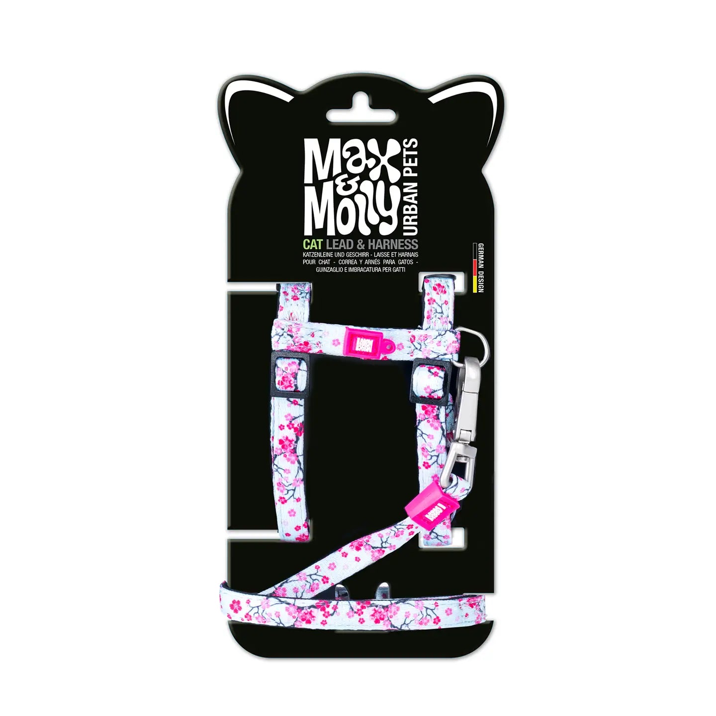 Max and Molly Cat Harness leash Set - Little Monster1 Size cat harness Max & Molly Urban Pets Cherry Bloom