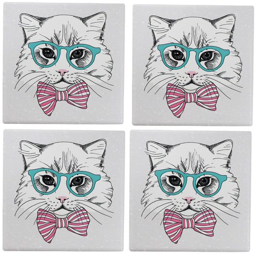 Coasters S/4 SophistiCATed Woofy and Whiskers