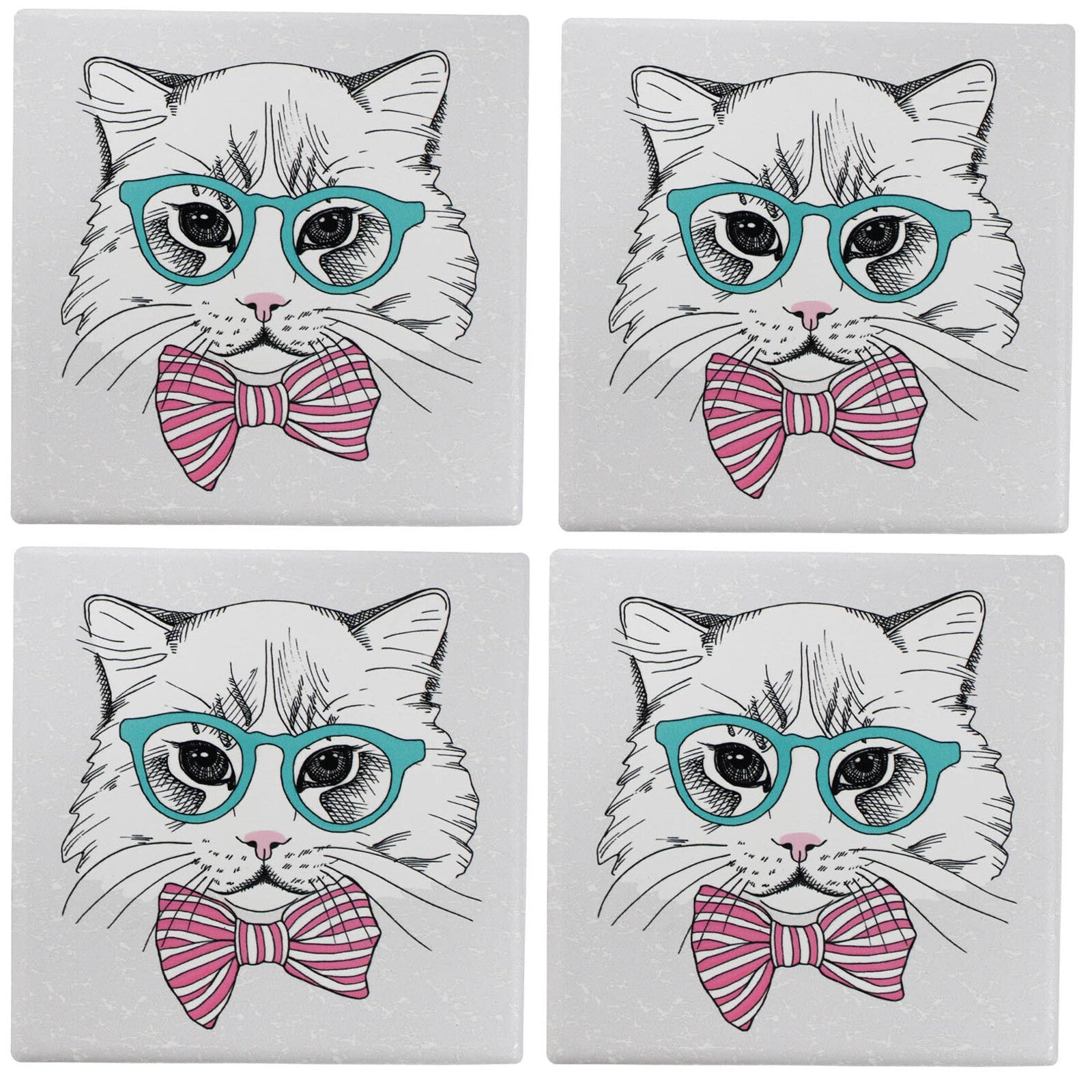 Coasters S/4 SophistiCATed Woofy and Whiskers