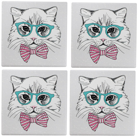 Coasters S/4 SophistiCATed Woofy and Whiskers