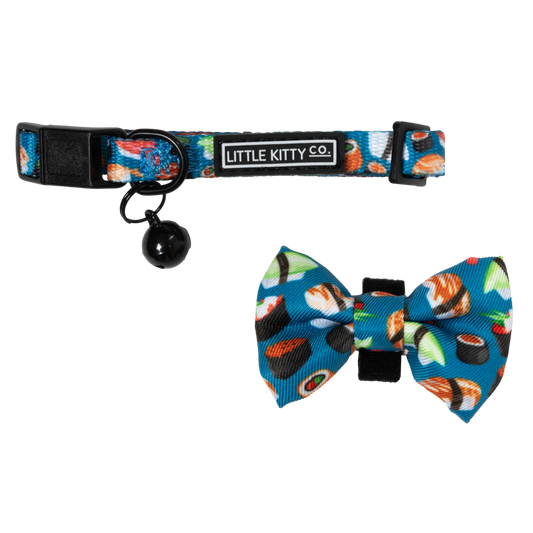CAT COLLAR & BOW TIE: Sushi Makes Miso Happy Little Kitty Co.