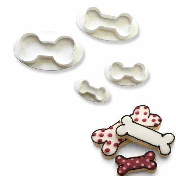 Dog Cookie Cutter Bone Shaped 4 piece SetWoofy and Whiskers