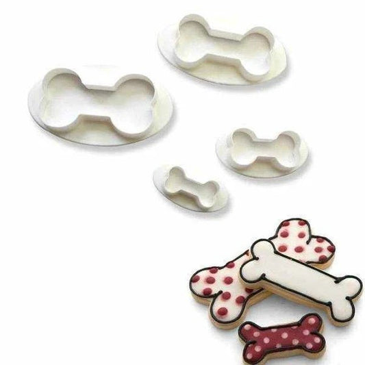 Dog Cookie Cutter Bone Shaped 4 piece Set Woofy and Whiskers