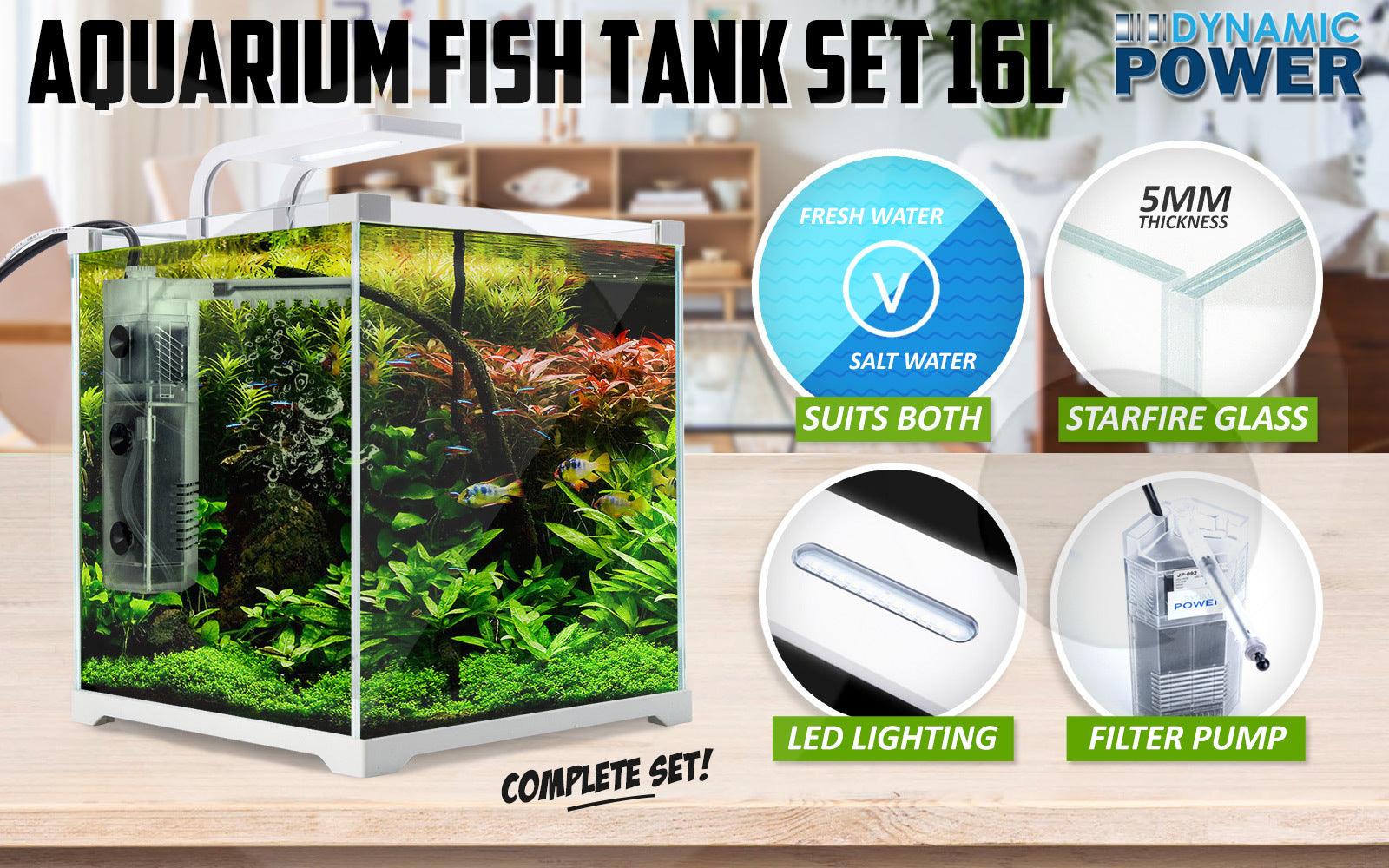 Dynamic Power Aquarium Fish Tank 16L Starfire Glass Pet Care > Aquarium Dynamic Power