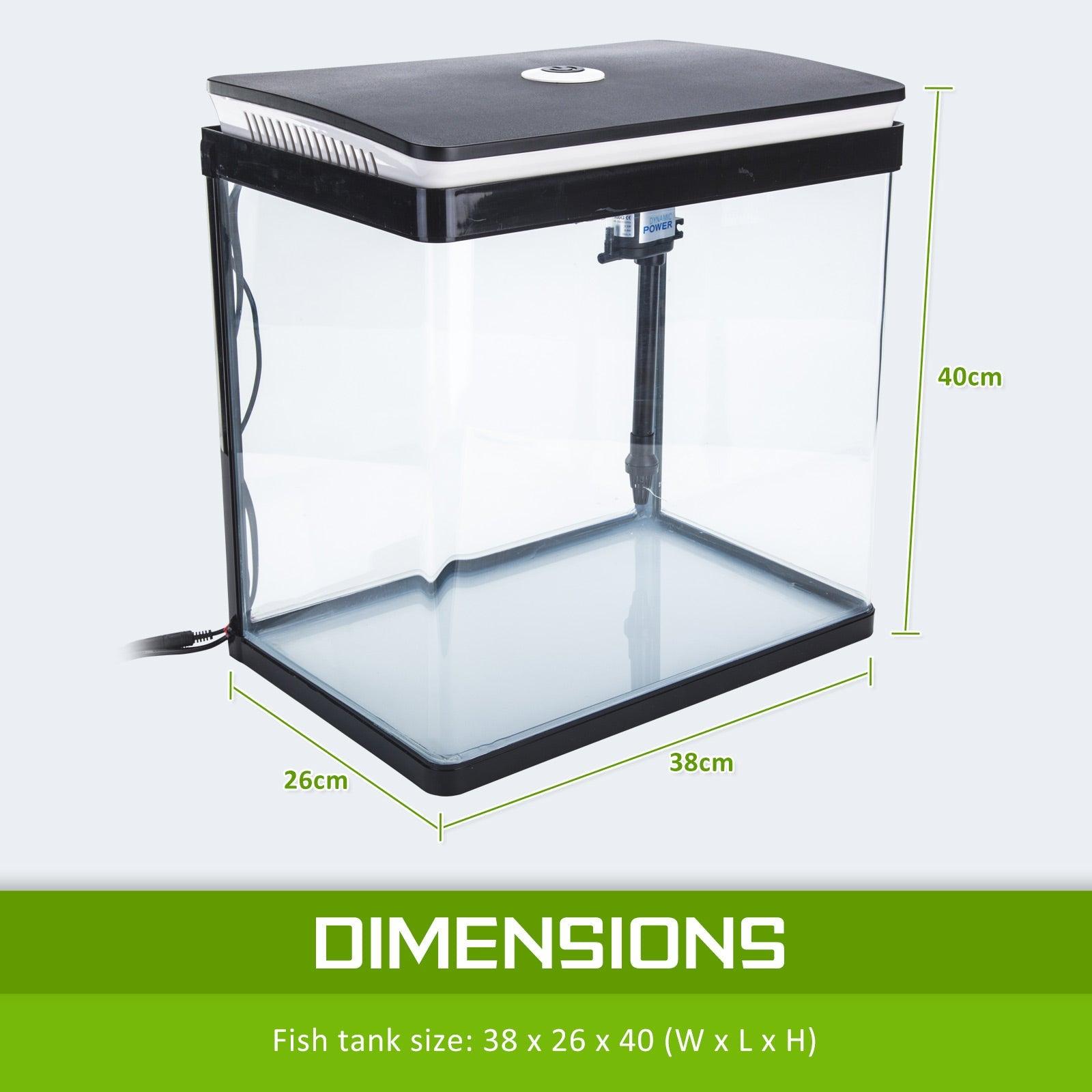 Dynamic Power Aquarium Fish Tank 30L Curved Glass RGB LED Pet Care > Aquarium Dynamic Power