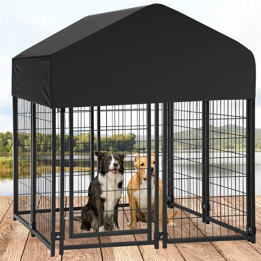 Extra Large Welded Wire Dog Kennel Outdoor Heavy Duty Crate Cage Pet Care > Dog Supplies > Dog Kennels Woofy and Whiskers