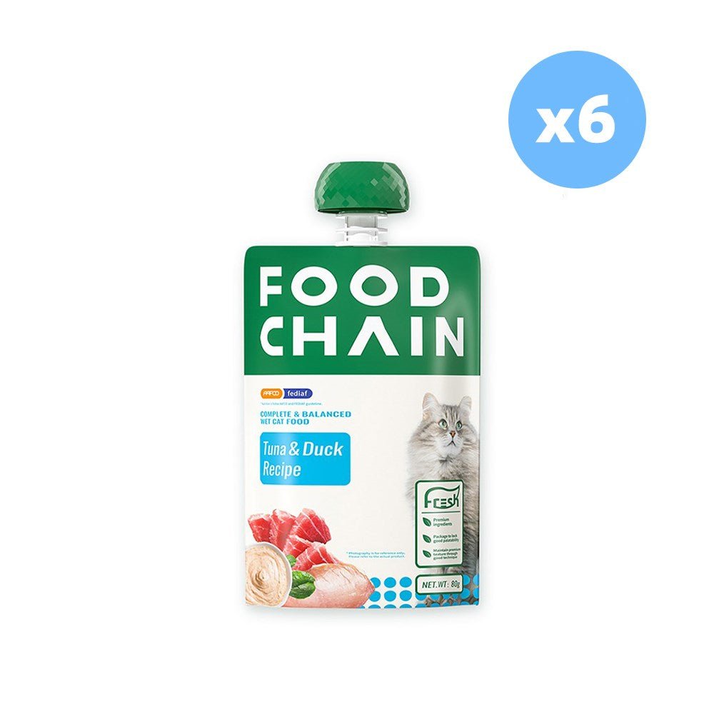 FOOD CHAIN Tuna & Duck Recipe Wet Cat Food 80gX6 Pet Care > Pet Food Food Chain