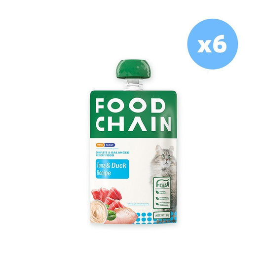 FOOD CHAIN Tuna & Duck Recipe Wet Cat Food 80gX6 Pet Care > Pet Food Food Chain