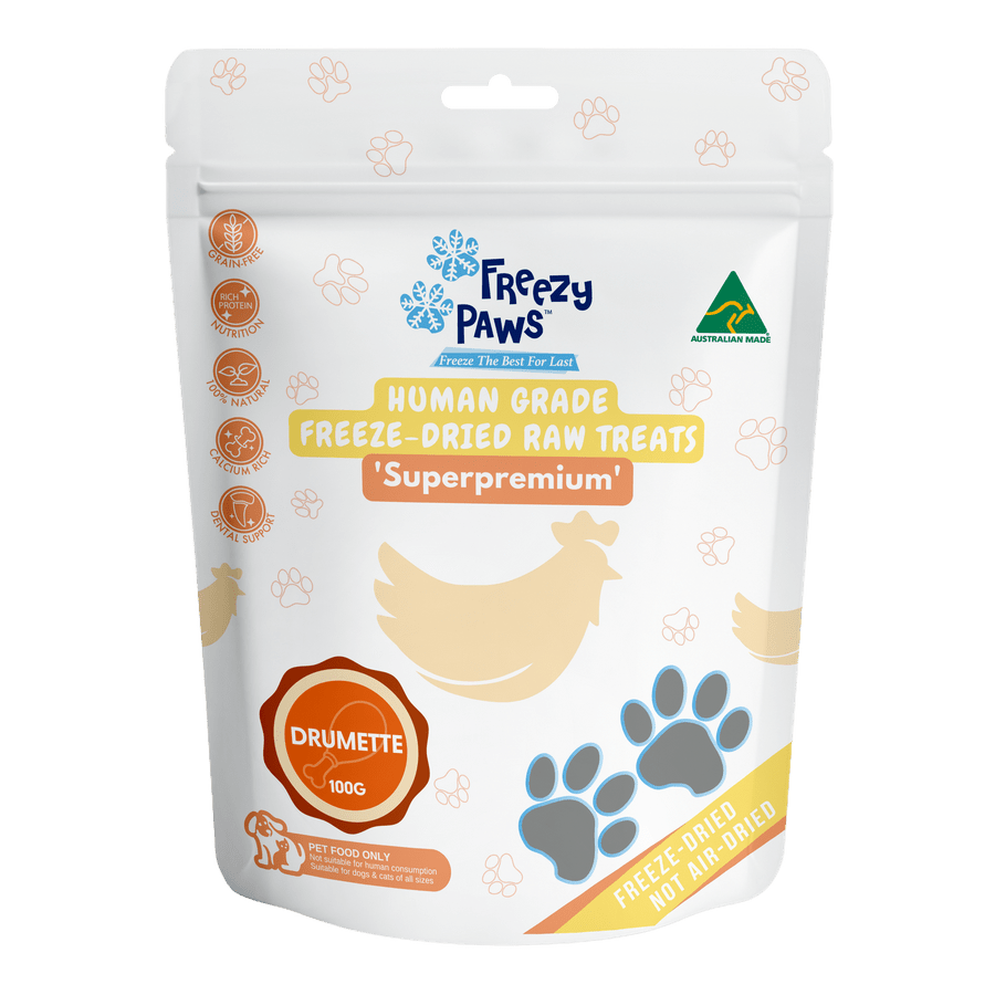 Freezy paws chicken drumettes Pet treats freezy paws