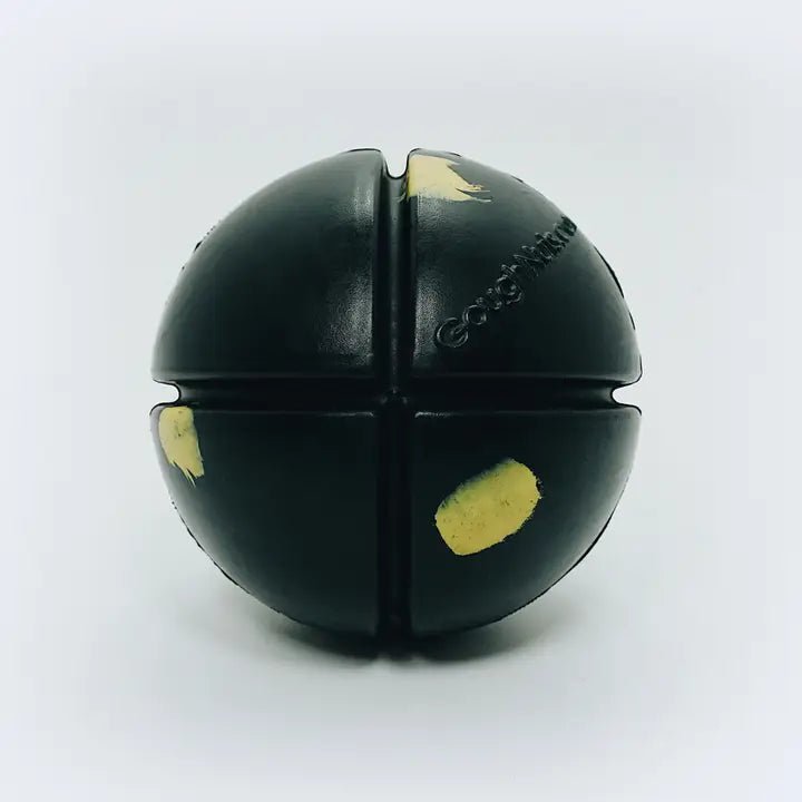 GOUGHNUTS Tough Dog Toys - Interactive Black 50 - Toughest Ball tough dog toys GOUGHNUTS Interactive Black Ball Strongest - Durabity Score 72