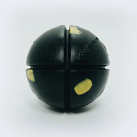 GOUGHNUTS Tough Dog Toys - Interactive Black 50 - Toughest Ball tough dog toys GOUGHNUTS Interactive Black Ball Strongest - Durabity Score 72