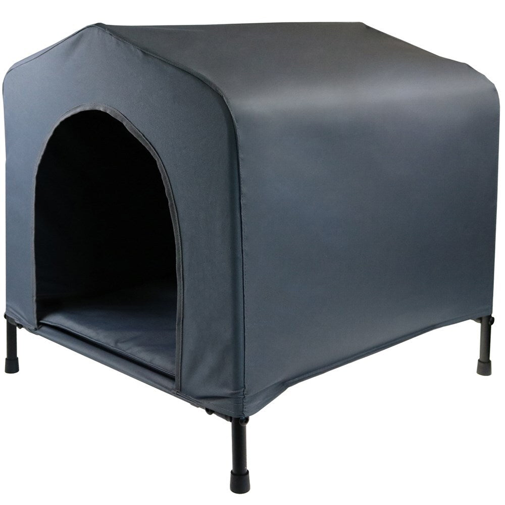 Grey L Portable Flea and Mite Resistant Dog Kennel House W Cushion Pet Care > Dog Supplies > Dog Beds Woofy and Whiskers