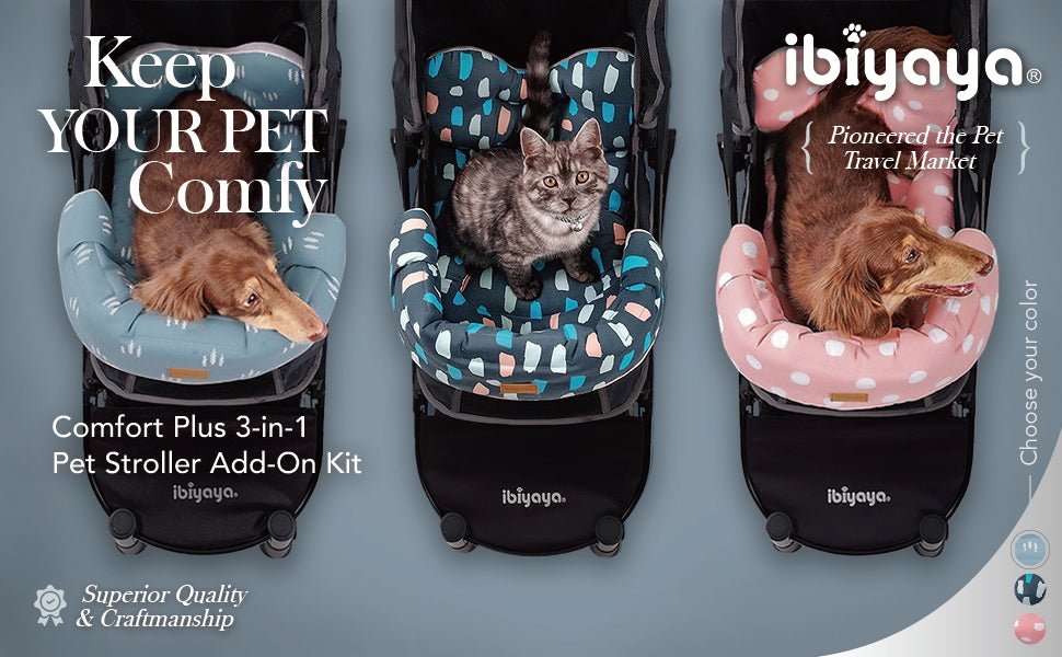 Ibiyaya Comfort+ Pet Stroller Add-on Accessory Kit Pet Stroller Accessories Ibiyaya