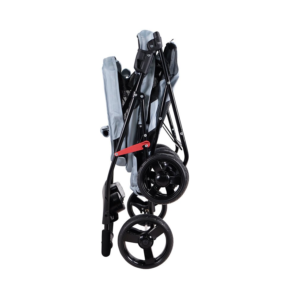 Ibiyaya Double Decker Pet Stroller for Multiple Pets - Silver Gray pet stroller Ibiyaya