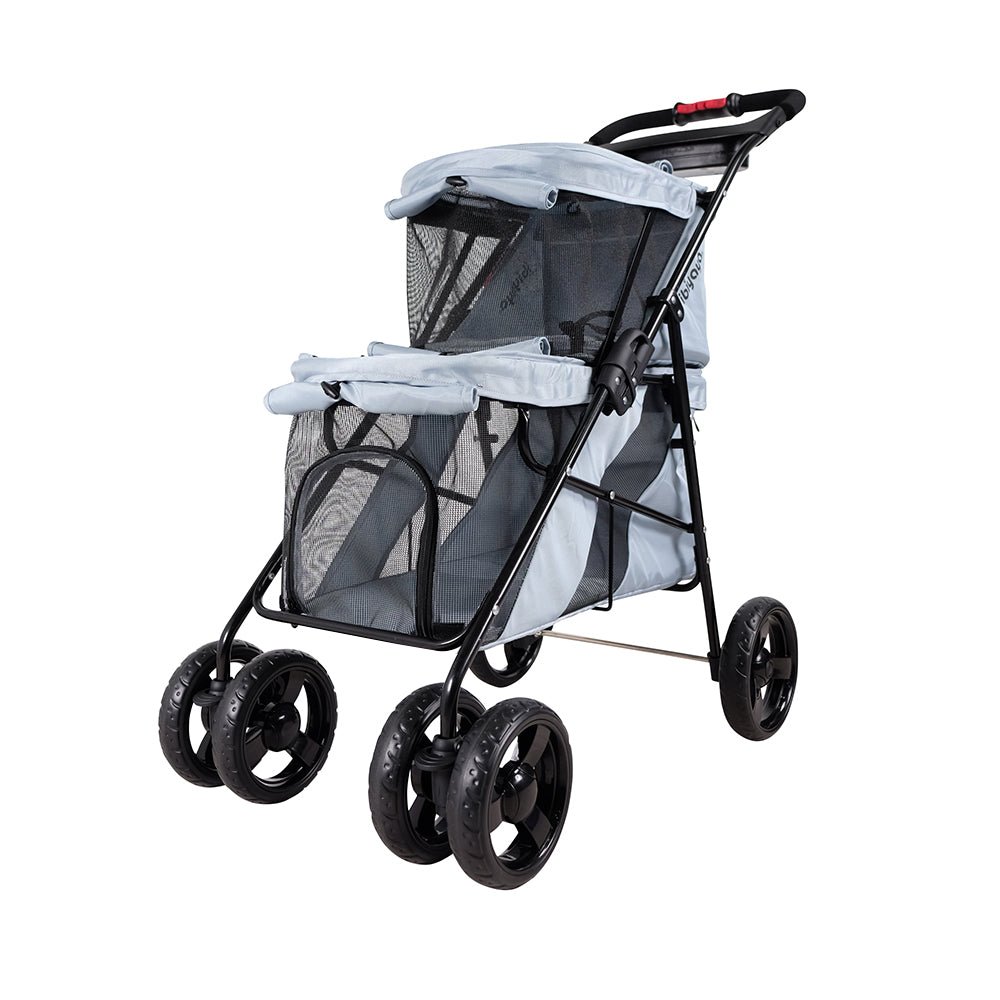Ibiyaya Double Decker Pet Stroller – Silver Gray pet stroller Ibiyaya