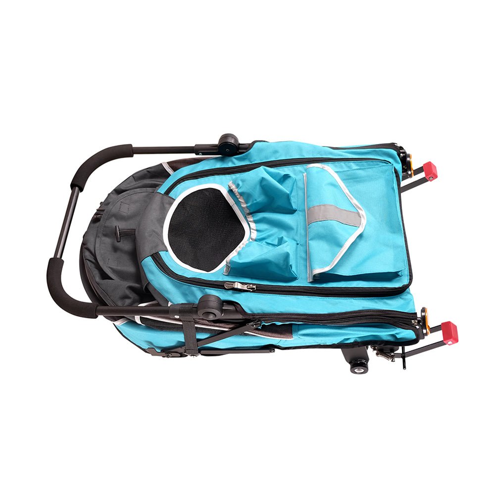 Ibiyaya Happy Pet Trailer & Jogger with Bicycle Attachment 2.0 – Blue Stroller Ibiyaya