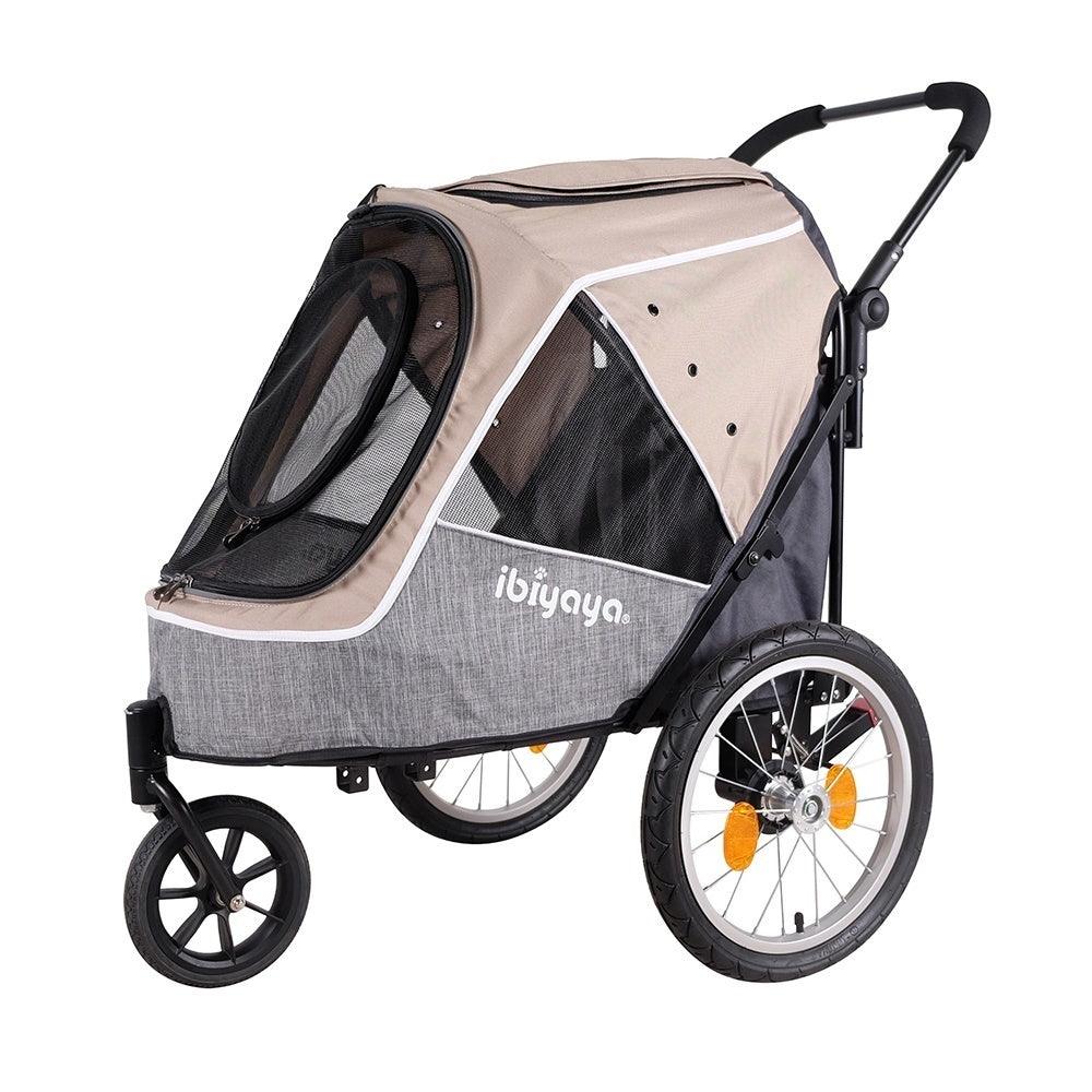 Ibiyaya Happy Pet Trailer & Jogger with Bicycle Attachment 2.0 – Blue Stroller Ibiyaya Latte