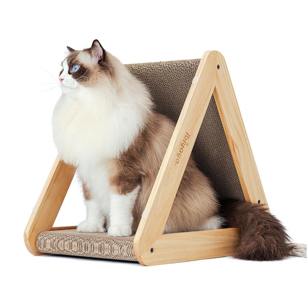 Ibiyaya Hideout Wooden Cat Scratching Post with Replaceable Cardboard Inserts Pet Care > Cat Supplies > Cat Scratching Posts Ibiyaya Scratcher Brown