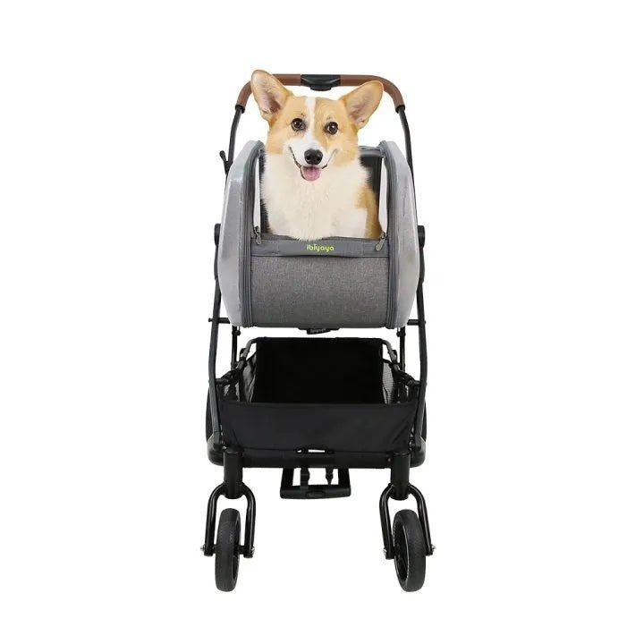 Ibiyaya NeoRider Multi-purpose Detachable Pet Stroller – Silver Mist pet stroller Ibiyaya