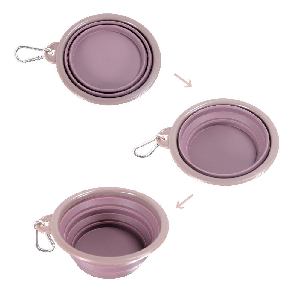 Ibiyaya Quick Bite Collapsible Travel Pet Bowl €- Pink travel water bowl Ibiyaya