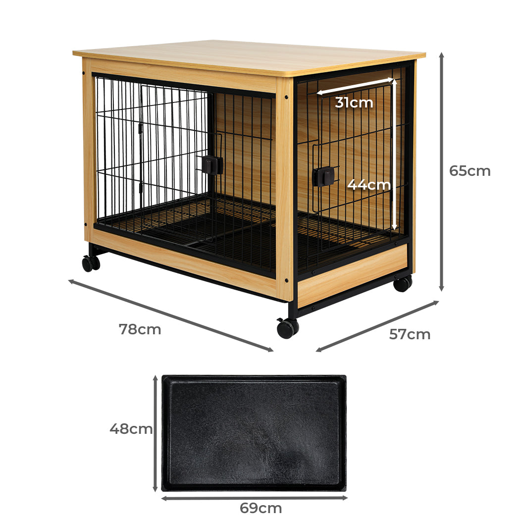 PaWz Wooden Wire Dog Kennel Side End L Large Pet Crate PaWz