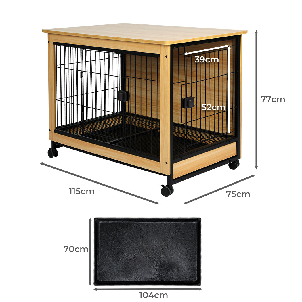 PaWz Wooden Wire Dog Kennel Side End XXL XX-Large Pet Crate PaWz