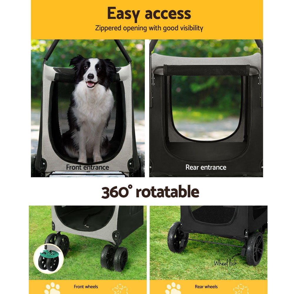 i.Pet 4-Wheel Dog & Cat Travel Pram Pet Care > Cat Supplies > Cat Carriers & Crates ipet