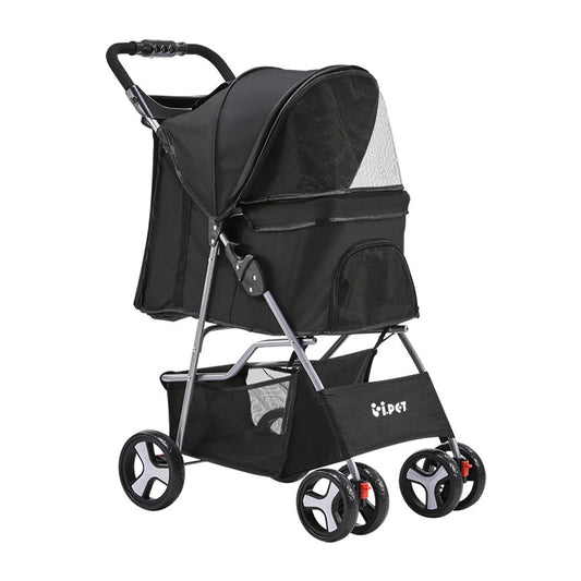 i.Pet 4 Wheel Pet Stroller - Black pet stroller ipet
